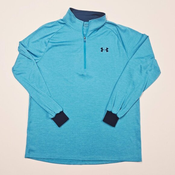 Under Armour HeatGear Blue 1/4 Zip Pullover Men’s Large - Picture 1 of 5